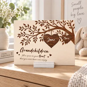 Grandchildren Fill The Space In Grandma's Heart - Personalized Acrylic Plaque