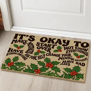 It's Okay To Floral Affirmation - Personalized Doormat