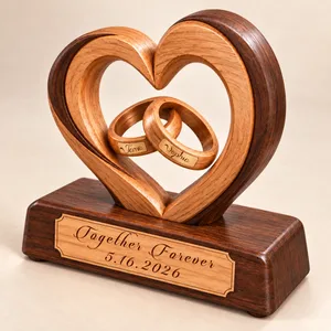 Together Forever Couple Anniversary - Personalized Custom Shaped Wooden Plaque