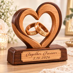 Together Forever Couple Anniversary - Personalized Custom Shaped Wooden Plaque