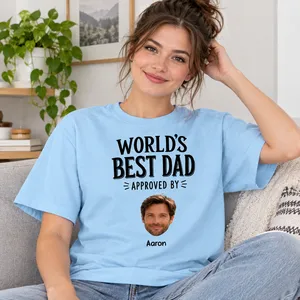 Custom Photo World's Best Dad - Personalized Custom T-Shirt - Father's Day Gift For Dad, Mom