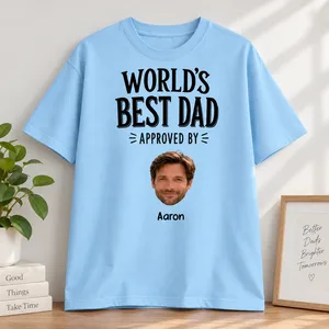 Custom Photo World's Best Dad - Personalized Custom T-Shirt - Father's Day Gift For Dad, Mom