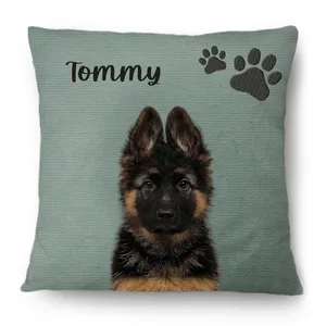 Custom Photo Realistic Watercolor Art Cat Dog Pet - Personalized Pillow