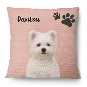 Custom Photo Realistic Watercolor Art Cat Dog Pet - Personalized Pillow