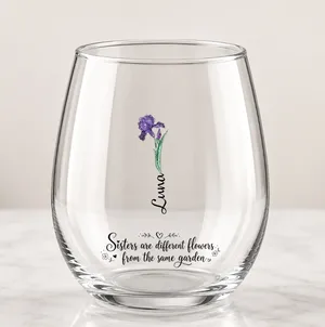 Sisters Are Different Flowers From The Same Garden - Personalized Glass - Gift For Sisters