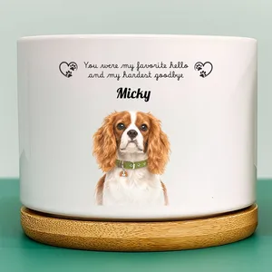 Custom Photo Realistic Watercolor Art Memorial Dog Cat If Love Alone Could Have Kept You Here - Personalized Ceramic Plant Pot