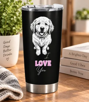 Custom Photo White Pencil Sketch Art Best Dad Ever I Love You - Personalized Tumbler