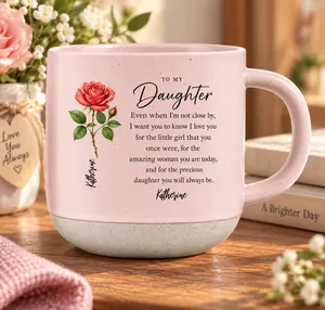 To My Daughter I Love You - Personalized Flower Mug - Gift For Daughter