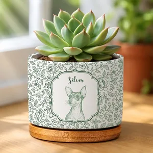Personalized Pet Photo Plant Pot Custom Dog Name, Custom Pet Portrait Flower Planter, Memorial Dog Lover Gift, Personalized Home Decor