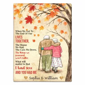 Family Old Couple Husband Wife When We Get Fall Leaves Custom Blanket