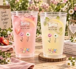 Personalized Sisters Floral Tumbler, Sisters Are Different Flowers From The Same Garden Cup, Custom Sister Gift