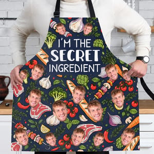Wander Prints Custom Photo I'm The Secret Ingredient - Birthday, Anniversary, Funny Gift For Men, Husband, Boyfriend, Dad - Personalized Apron
