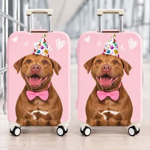 Custom Funny Photo For Friends Family Vacation Traveling - Personalized Photo Luggage Cover
