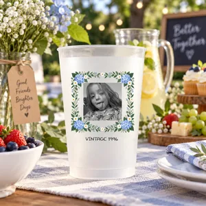 Party Cups Custom Vintage Photo For Birthday Party Favors - Personalized Cups