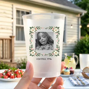 Party Cups Custom Vintage Photo For Birthday Party Favors - Personalized Cups