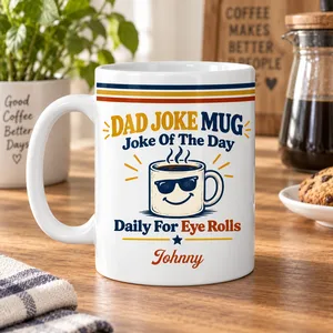 Daily Dad Jokes Interactive QR Code - Personalized Mug