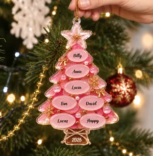 3D Sea Glass Christmas Tree - Personalized Custom Shaped Acrylic Ornament