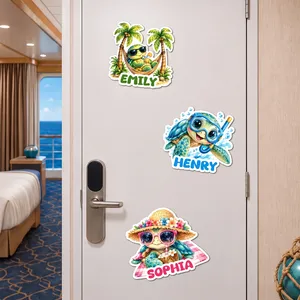 Cute Turtle - Cruise Door Signs Stateroom Decor Cruising Family Vacation - Personalized Magnet