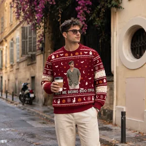 Custom Portrait Halloween Ugly Sweater - Spooky Season Knit Sweater