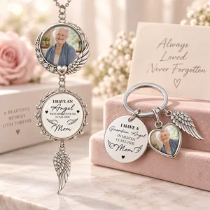 I Have An Angel Watching Over Me - Personalized Photo Car Ornament