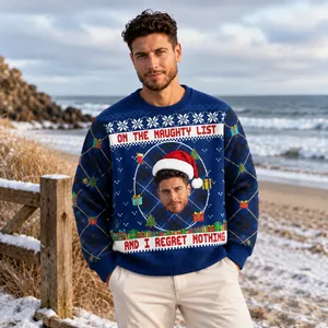 Custom Face Naughty List Sweater - Personalized Christmas Ugly Sweatshirt With Face Photo