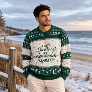 Personalized First Christmas As Mr & Mrs Sweatshirt - Custom Family Name Ugly Christmas Sweater, Newlywed Christmas Gift