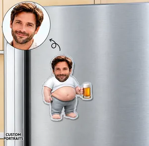 Personalized Silicone Acrylic Magnet, Custom Dad Bod Poke Belly Cartoon, Unique Gift for Dad