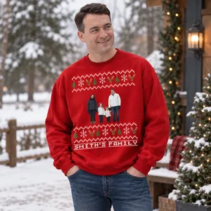 Personalized Christmas Family Sweatshirt - Custom Photo and Name Ugly Sweater
