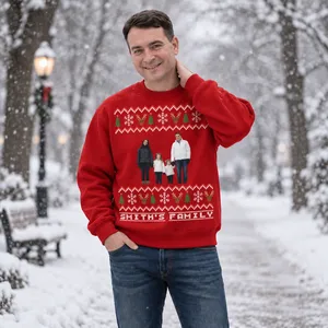 Personalized Christmas Family Sweatshirt - Custom Photo and Name Ugly Sweater
