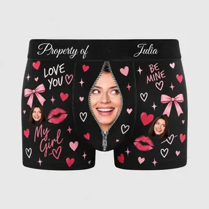 Property Of Girlfriends - Personalized Photo Men's Boxer Briefs - Birthday Gifts For Men, Him, Him, Boyfriend - Gift For Husband