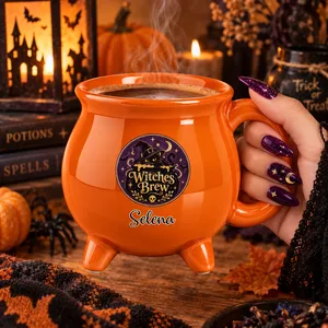 Personalized Witches Brew Halloween Cauldron Mug