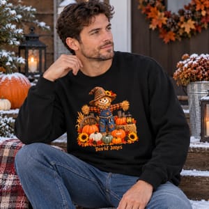 Personalized Autumn Sweatshirt Custom Scarecrow And Name, Pumpkin Sunflower Harvest Shirt