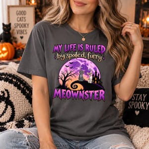 Personalized Cat Lover Halloween T-Shirt Custom Characters And Names, Spoiled Furry Meowmonster Tee