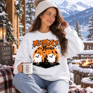 Mommy of a Monster Sweatshirt - Personalized Ghost Mom Sweatshirt Custom Character and Name