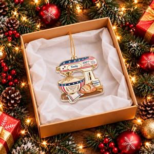 Personalized Acrylic Christmas Ornament Custom Name – Vintage Mixer Baking Bread 250th Anniversary Christmas Gift