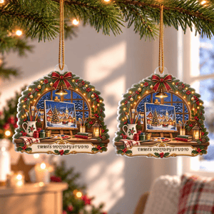 Personalized Ceramic Ornament Custom Name Christmas Art Studio Painter Holiday Keepsake