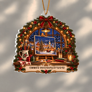 Personalized Ceramic Ornament Custom Name Christmas Art Studio Painter Holiday Keepsake