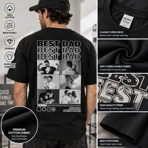 Personalized Best Dad Photo Shirt, Custom Fathers Day Collage Tee, Personalized Husband Gift from Wife, Kids Picture Collage T-Shirt