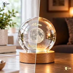 Moon Phase The Night You Were Born - Personalized Crystal Globe Lamp