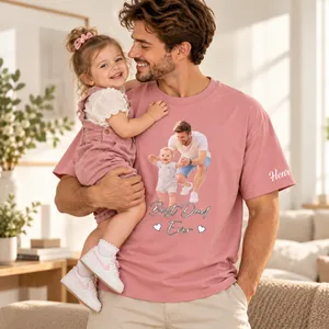 Custom Photo Best Dad Grandpa Ever - Personalized T-Shirt