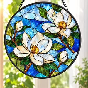 Custom Photo Portrait Mom Grandma Parents Family - Personalized Stained Glass Window Hanging Suncatcher