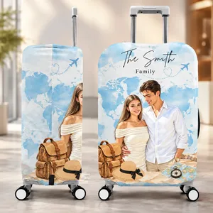 Custom Photo Friends Family Couple Travel Lover - Personalized Luggage Cover