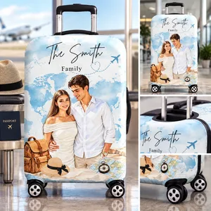 Custom Photo Friends Family Couple Travel Lover - Personalized Luggage Cover