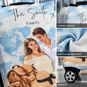 Custom Photo Friends Family Couple Travel Lover - Personalized Luggage Cover