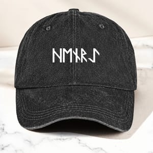 Name In Runes Viking - Personalized Distressed Denim Cap