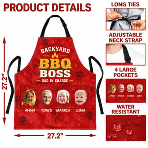 Custom Photo Best Grillin' Dad Ever We Love You - Personalized Apron