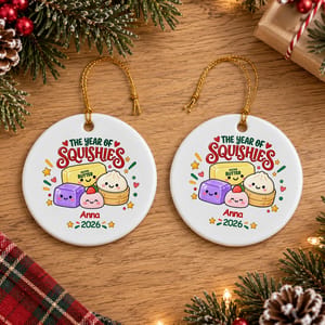 Personalized Christmas Ornament Custom Name & Year, Cute Sweets Food Ornament, Kawaii Dessert Tree Decoration, Christmas Gift for Kids Family