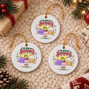 Personalized Christmas Ornament Custom Name & Year, Cute Sweets Food Ornament, Kawaii Dessert Tree Decoration, Christmas Gift for Kids Family