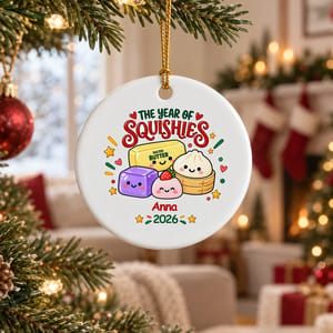 Personalized Christmas Ornament Custom Name & Year, Cute Sweets Food Ornament, Kawaii Dessert Tree Decoration, Christmas Gift for Kids Family
