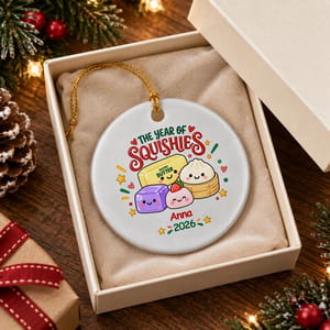 Personalized Christmas Ornament Custom Name & Year, Cute Sweets Food Ornament, Kawaii Dessert Tree Decoration, Christmas Gift for Kids Family